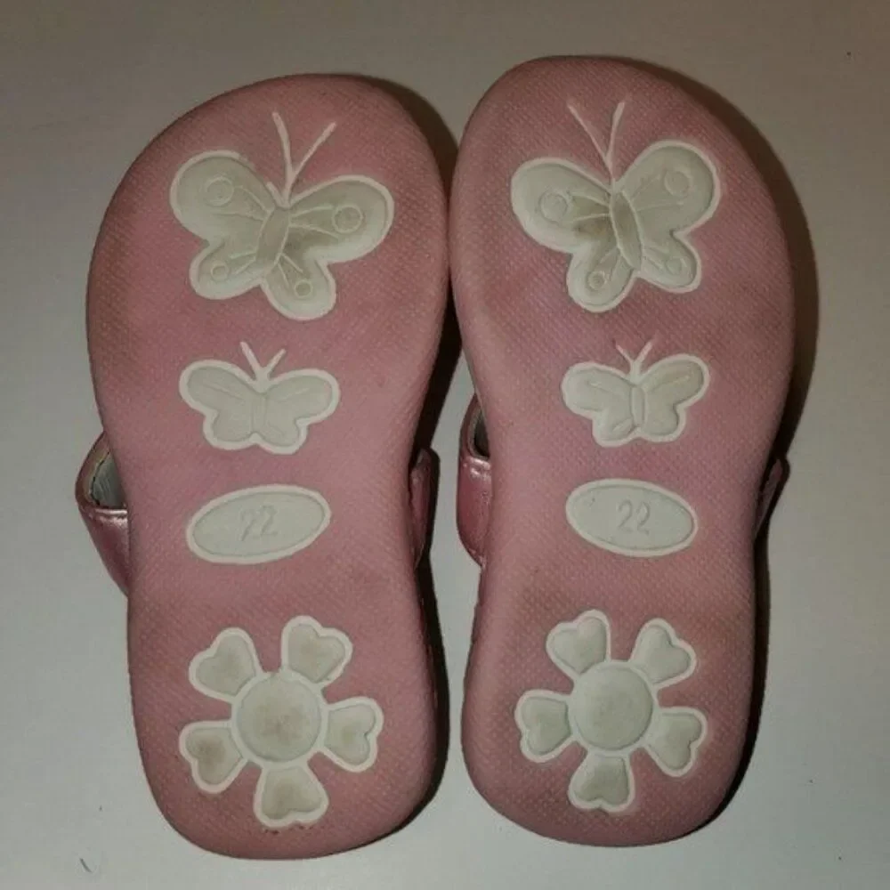 Ameta Flip Flops Sandals Toddler Shoes Pink Flowers GIRLS YOUTH Size 6